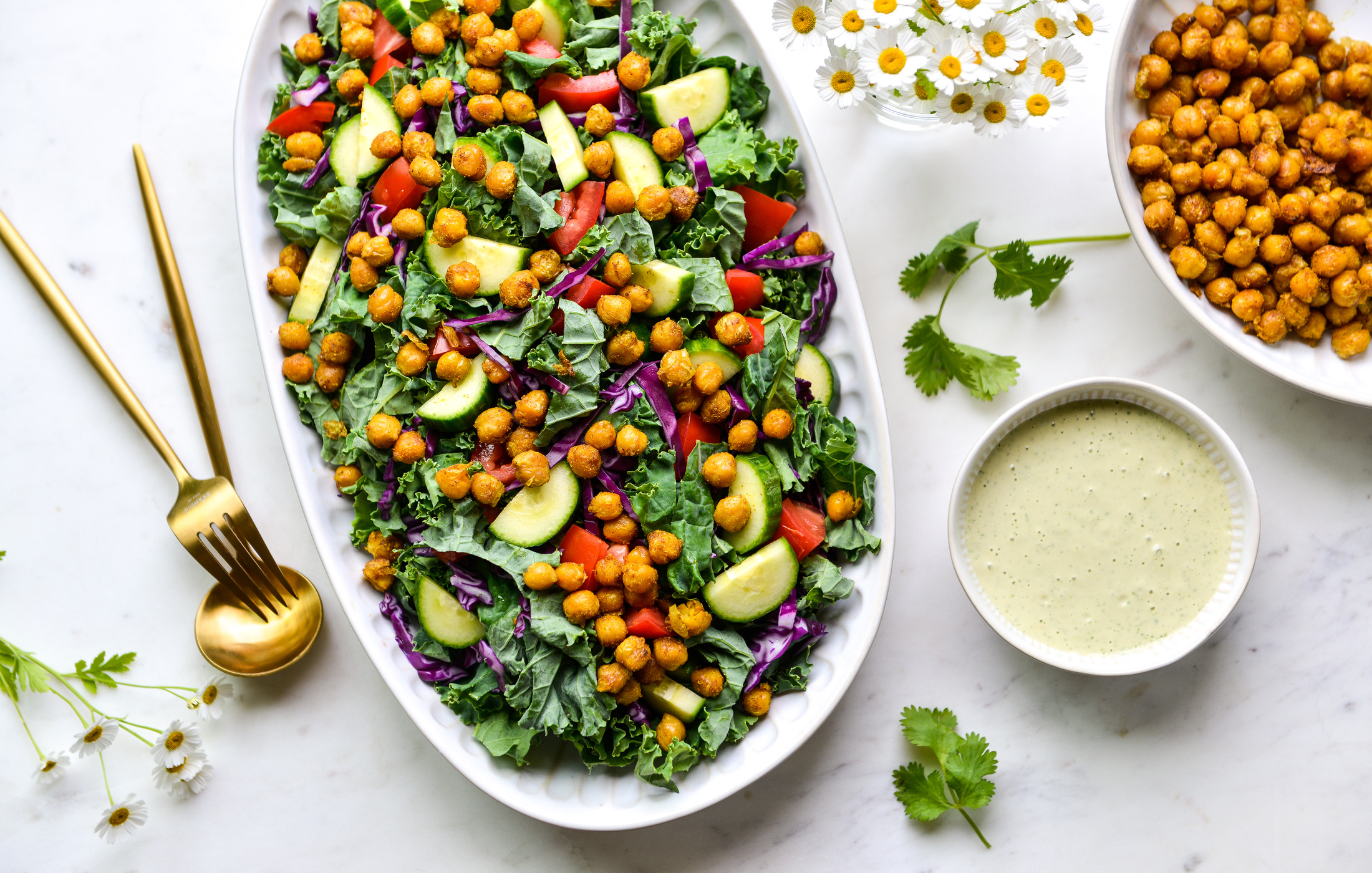 Curried Chickpea, Kale, and Cucumber Salad Nourishing Meals®